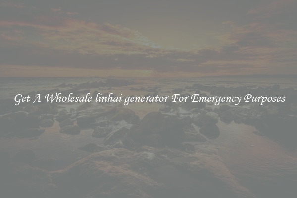 Get A Wholesale linhai generator For Emergency Purposes
