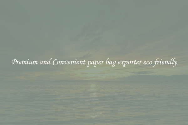 Premium and Convenient paper bag exporter eco friendly