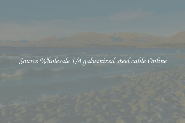 Source Wholesale 1/4 galvanized steel cable Online