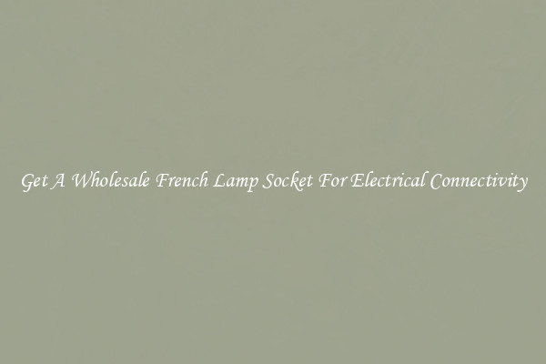 Get A Wholesale French Lamp Socket For Electrical Connectivity