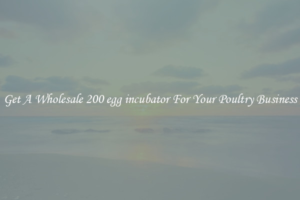 Get A Wholesale 200 egg incubator For Your Poultry Business