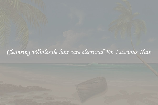 Cleansing Wholesale hair care electrical For Luscious Hair.